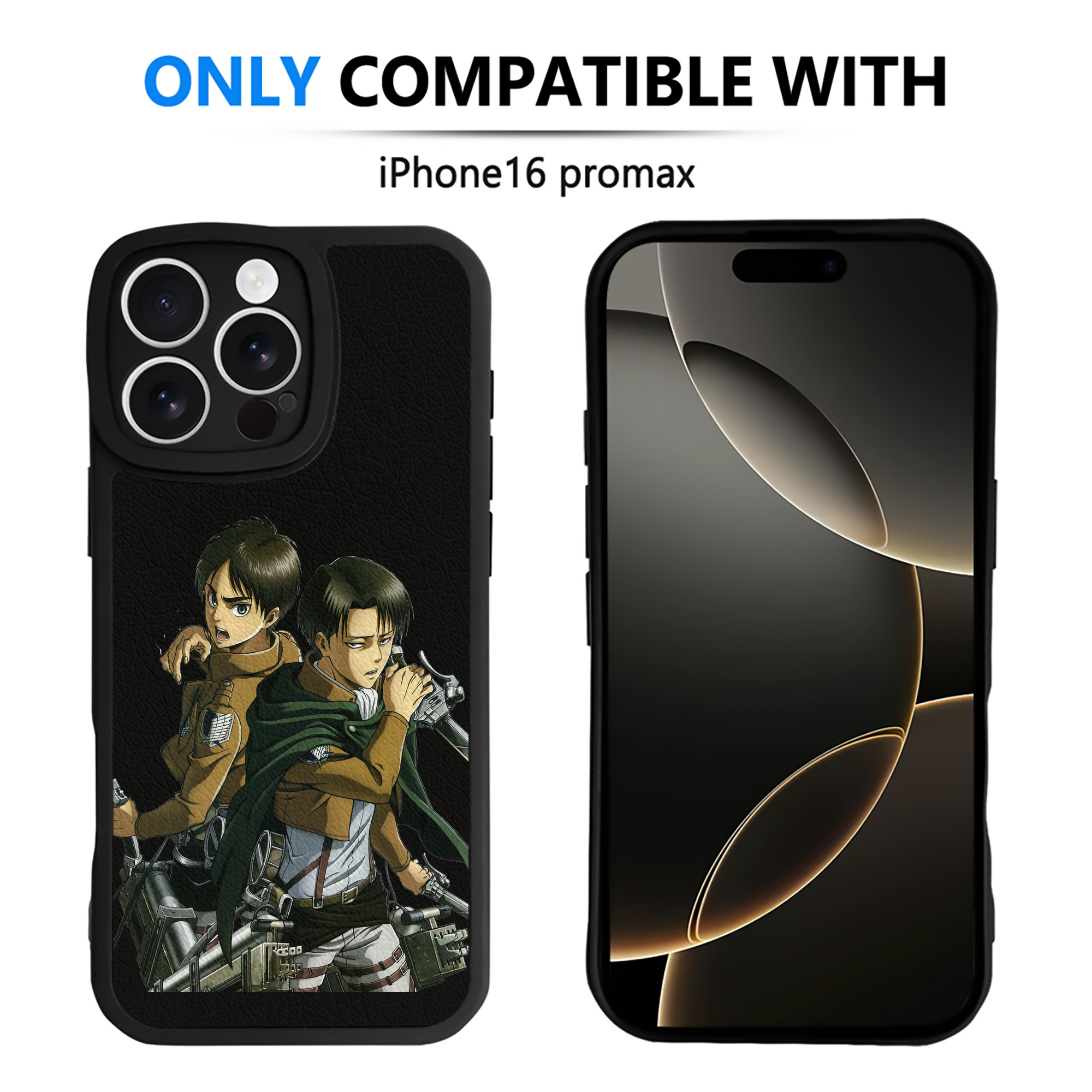 （画像用） 進撃の巨人 リヴァイ·アッカーマン Attack on Titan Levi Ackerman 【iPhone 16シリーズ対応】シリコンスマホケース（レザー調） 材質：シリコン
